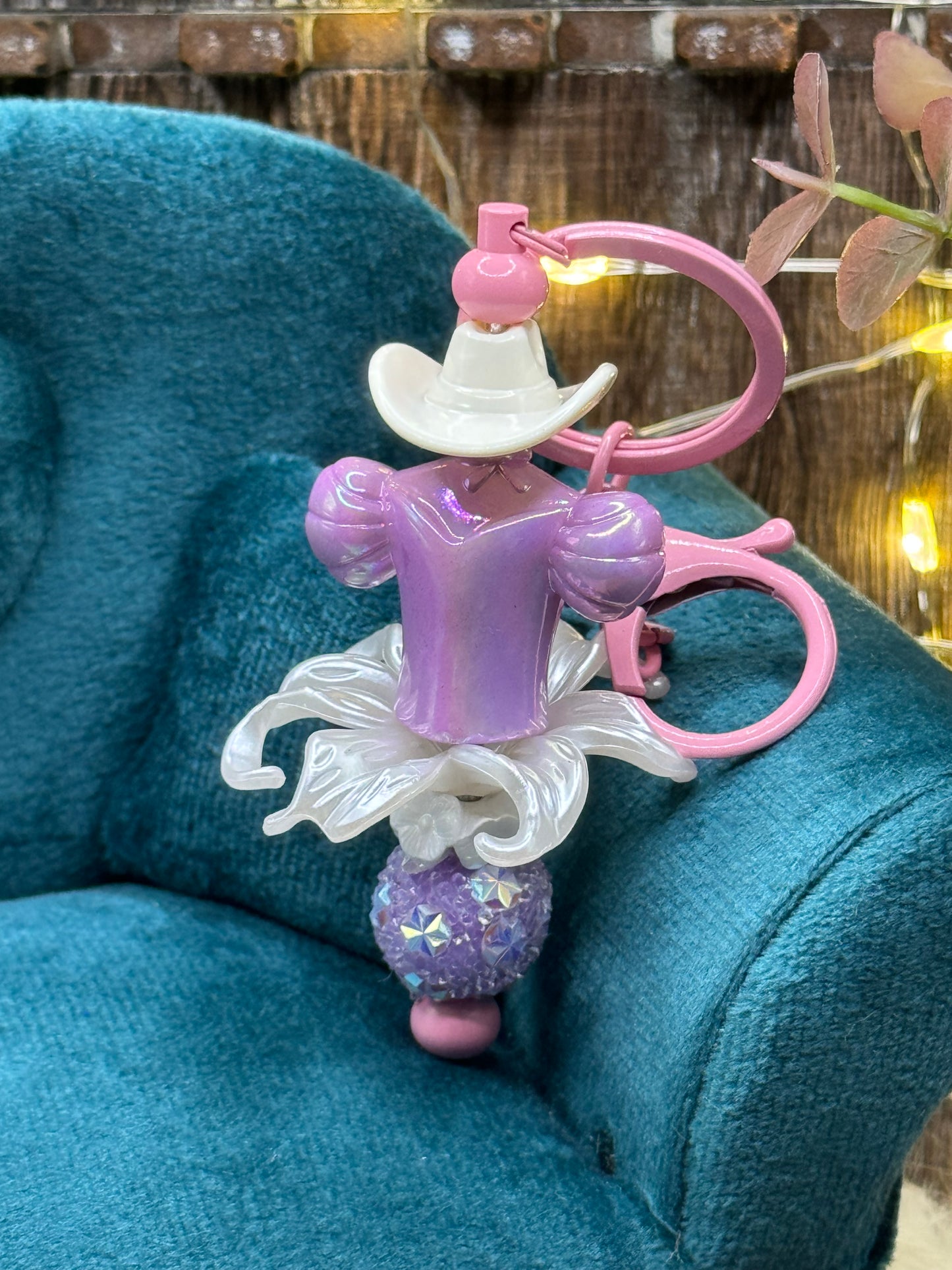 Purple hat keychain