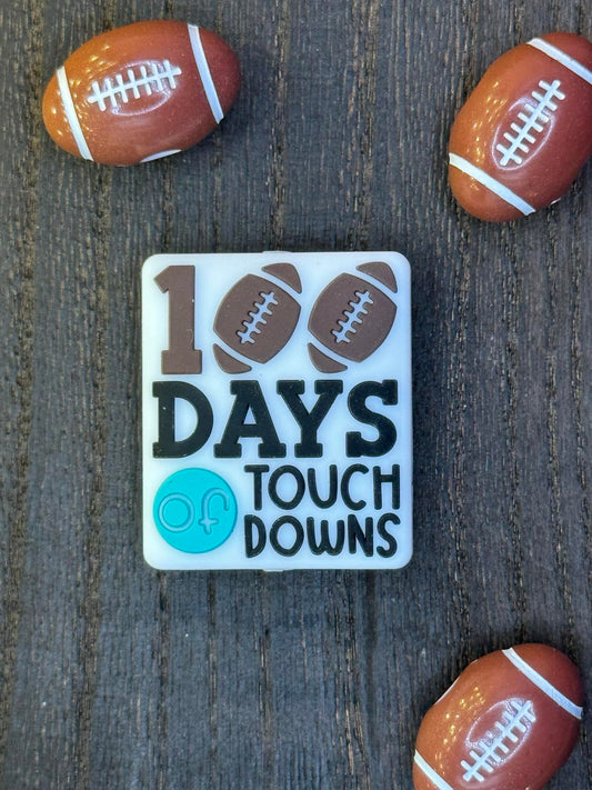 "100 Days of Football" Silicone Focal Bead