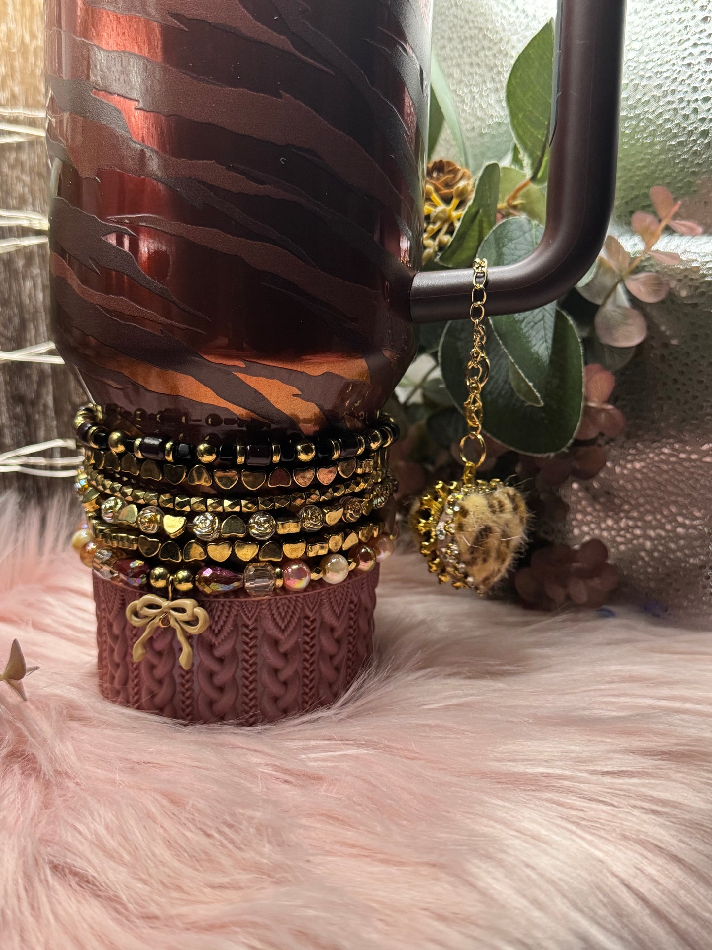 Leopard Bracelet Stack and Handle Ring